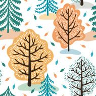 Autumn park seamless pattern N2