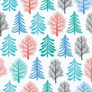 Winter forest seamless pattern N4