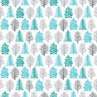 Winter forest seamless pattern N5
