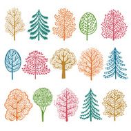 Autumn trees collection