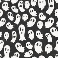 Vector seamless pattern with ghosts N2