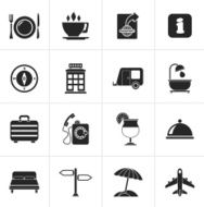 Black Traveling and vacation icons N2