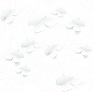 white butterfly on a background with blue linear pattern N2