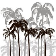 rain forest palm tree silhouettes N4
