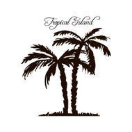 tropical island palm tree silhouettes