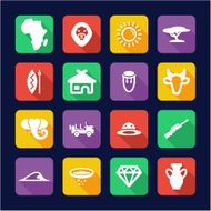Africa Icons Flat Design N2