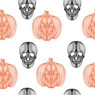 Wallpaper skull pumpkin