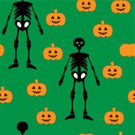 Wallpaper skeleton pumpkin