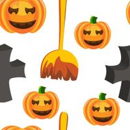 Wallpaper cross pumpkin broom