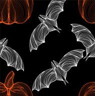 Wallpaper bat pumpkin on black