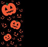 Pumpkins on half backdrop