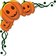 Pumpkin corner on white