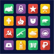 Russia Icons Flat Design N2