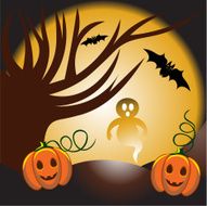 Big yellow moon Halloween
