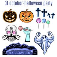 Halloween set collection of icon Vector