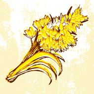 Hand drawn flowers on grunge background N2