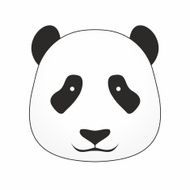 Panda Head icon vector on a white background N2