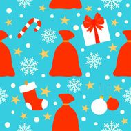 New Year seamless background bag with gifts