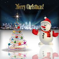 Abstract Christmas greeting with silhouette of city N2