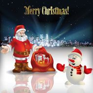 Abstract Christmas greeting with silhouette of city N5