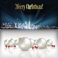 Abstract Christmas greeting with silhouette of city N6