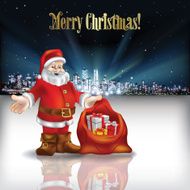 Abstract Christmas greeting with silhouette of city N8