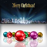 Abstract Christmas greeting with silhouette of city N10