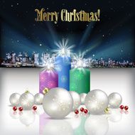 Abstract Christmas greeting with silhouette of city N11