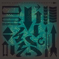 Set pointers and arrows on a black background N2
