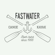 Vintage rafting label or badge