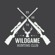 Vintage hunting label or badge and design elements