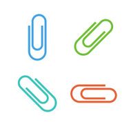 Paper clip icons modern minimal flat design style vector illustration