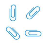 Paper clip icons modern minimal flat design style vector illustration N2