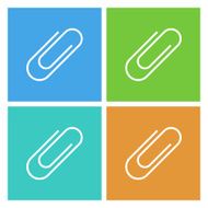 Paper clip icons modern minimal flat design style vector illustration N4