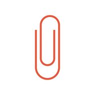Paper clip icon modern minimal flat design style vector illustration