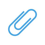 Paper clip icon modern minimal flat design style vector illustration N3