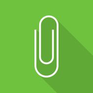 Paper clip icon modern minimal flat design style vector illustration N5