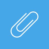 Paper clip icon modern minimal flat design style vector illustration N6