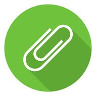 Paper clip icon modern minimal flat design style vector illustration N7