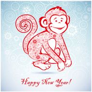 Funny monkey on blue background 4 N2