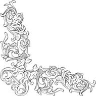 The vintage acanthus corner art element N2