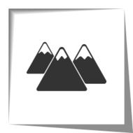 Mountain icon with cut out shadow effect N2