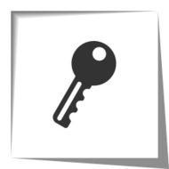 Key icon with cut out shadow effect N2