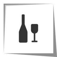 Wine icon with cut out shadow effect