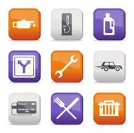 Silhouette fuel and transport colored icons N3