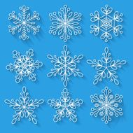 Print3D snowflakes set Background for winter and christmas N2