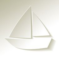 Paper sailboat white on a background