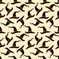 Seamless background with witch hats N2