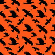 Seamless background with silhouettes of crows