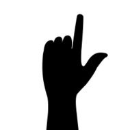 Human hand with the index finger